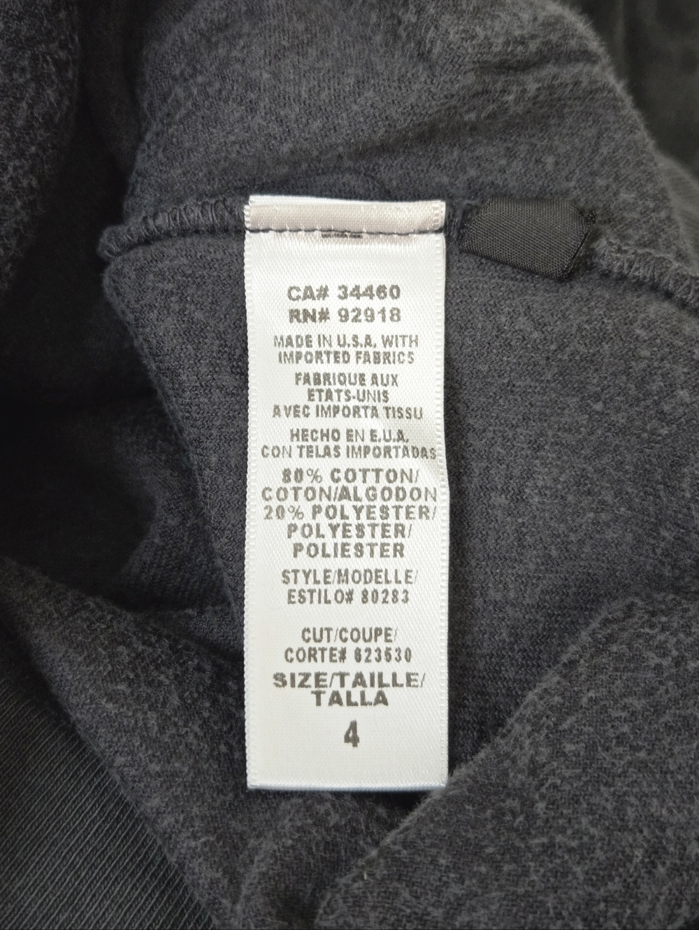 Juicy Couture Charcoal/Black Velour Zip Hoodie, Size 4 ~ EUC - Picture 6 of 7